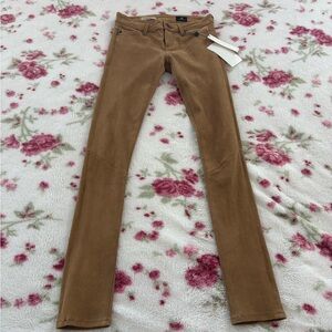 AG super skinny suede tan brown  size 25 NWT